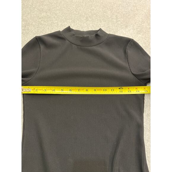 Topshop Black Ribbed Turtleneck Blouse - Picture 6 of 9